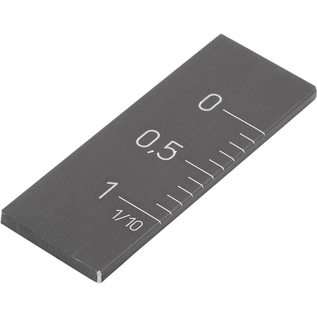 Kipp Vernier Scale Self Adhesive, Vertical L=40 15X2, Aluminum Anodized, Zero Point Top, Scale Right K0757.0101